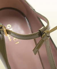 Gucci 'Beverly' Pumps in Groen Lakleder