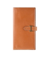 Hermès Gold Leather Bearn Wallet