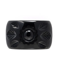 Sonia Rykiel Black Resin Carved Bangle Bracelet