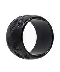 Sonia Rykiel Black Resin Carved Bangle Bracelet
