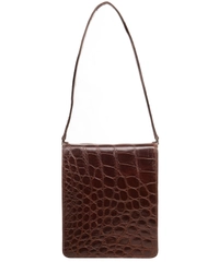 Vintage Pierre Cardin Brown Croco Shoulder Bag