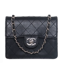 Chanel Vintage Black Caviar Quilted Mini Flap Bag