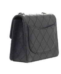 Chanel Vintage Black Caviar Quilted Mini Flap Bag
