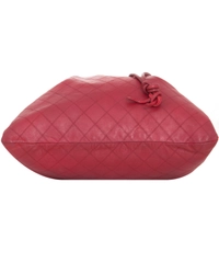 Chanel Vintage Red Leather Drawstring Bag