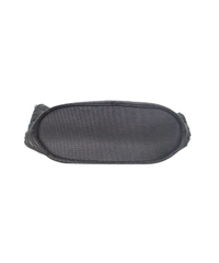 Vintage Chanel Dark Gray Quilted Nylon Silver Tone Trim Wristlet