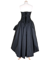 1960s LOP Black Cascading Cocktail Dress