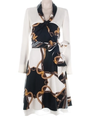 Louis Vuitton Scarf Print Flare Dress