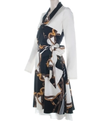 Louis Vuitton Scarf Print Flare Dress