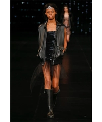 SS16 Saint Laurent Runway Black Sequined Mini Tube Dress