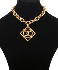 Vintage Chanel CC Square Link Necklace