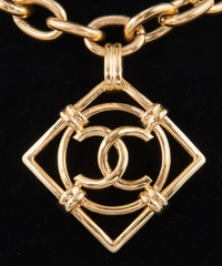 Vintage Chanel CC Square Link Necklace