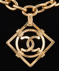 Vintage Chanel CC Square Link Necklace