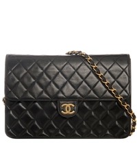 Vintage Chanel Black Classic Single Flap Bag
