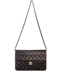 Vintage Chanel Black Classic Single Flap Bag