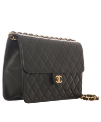 Vintage Chanel Black Classic Single Flap Bag