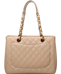 Chanel GST Shopper Tote in Beige Caviar Leder
