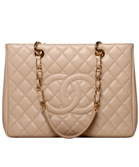 Chanel GST Shopper Tote in Beige Caviar Leder