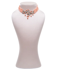 Siman Tu Five Strand Coral Choker