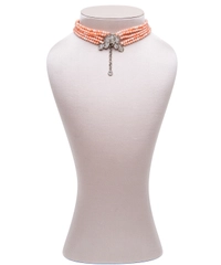 Siman Tu Five Strand Coral Choker