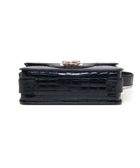 Gucci Vintage Black Crocodile Skin Shoulder Bag