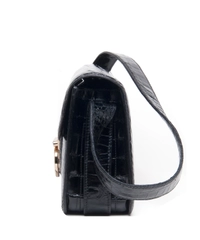 Gucci Vintage Black Crocodile Skin Shoulder Bag