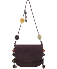 Bottega Veneta Brown Suede Charm Messenger Bag
