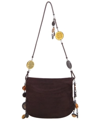 Bottega Veneta Brown Suede Charm Messenger Bag