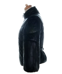 Prada Black Leather Puffer Jacket