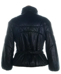 Prada Black Leather Puffer Jacket