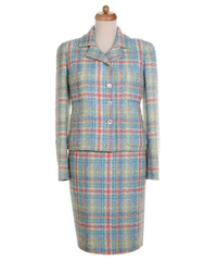 SS 1997 Chanel Runway Multicolor Tweed Skirt Suit