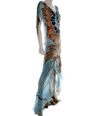 Roberto Cavalli Multicolor Printed Flare Maxi Dress