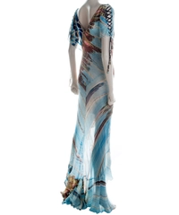 Roberto Cavalli Multicolor Printed Flare Maxi Dress