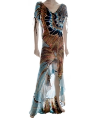 Roberto Cavalli Multicolor Printed Flare Maxi Dress
