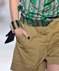 SS 2010 Dries Van Noten Runway Green Metallic Python Clutch