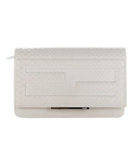 Fendi Tube Wallet on Chain In White Python Leather