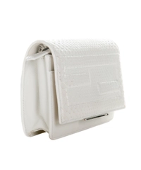 Fendi Tube Wallet on Chain In White Python Leather