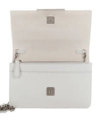 Fendi Tube Wallet on Chain In White Python Leather