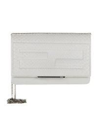 Fendi Tube Wallet on Chain In White Python Leather