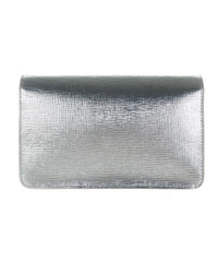 Fendi Tube Wallet On Chain in Silver Leather