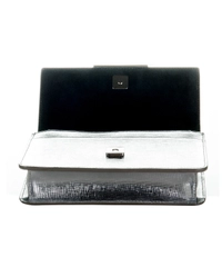 Fendi Tube Wallet On Chain in Silver Leather