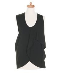 Balenciaga Black Draped Dip Hem Top