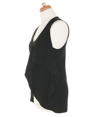 Balenciaga Black Draped Dip Hem Top