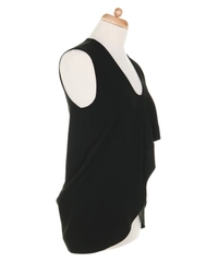 Balenciaga Black Draped Dip Hem Top