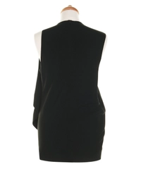 Balenciaga Black Draped Dip Hem Top