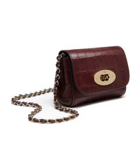 Mulberry Oxblood 'Mini Lily' Deep Embossed Croc Print