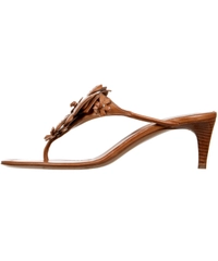 Bally Floral-appliqué Leather Thong Sandals