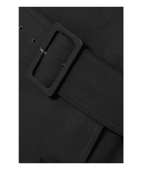 Alaïa Belted Trench Coat in Black Cotton-Blend Gabardine