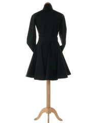 Alaïa Belted Trench Coat in Black Cotton-Blend Gabardine