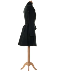 Alaïa Belted Trench Coat in Black Cotton-Blend Gabardine