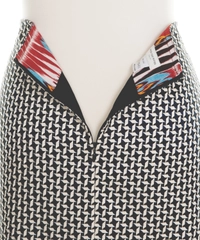 SS 2010 Dries van Noten Silk Geometric Print Skirt Suit